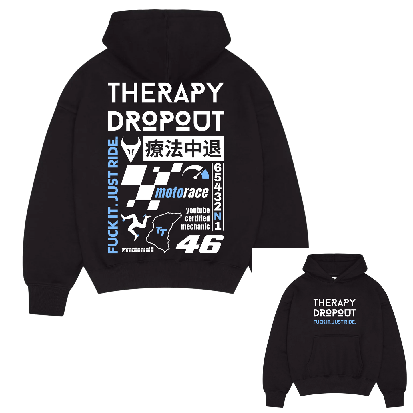 Therapy Dropout Biker Hoodie