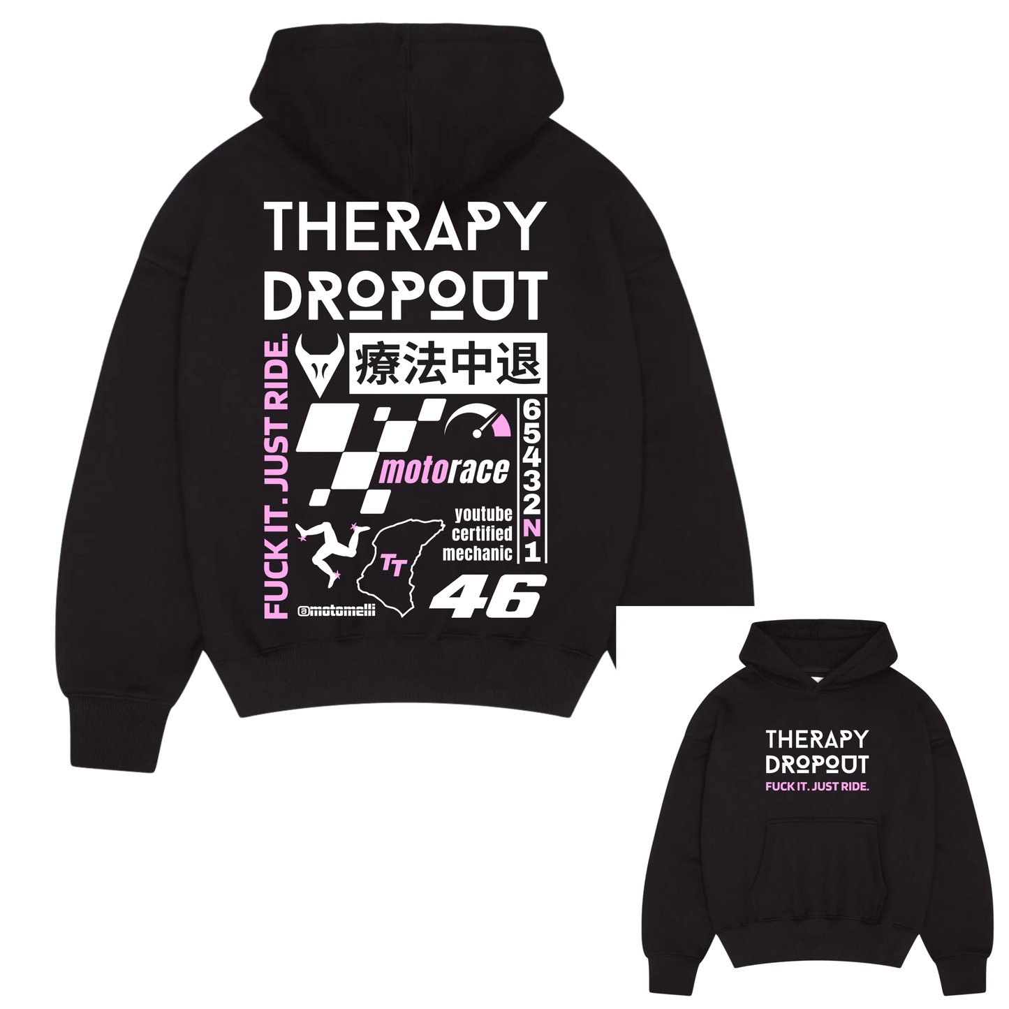 Therapy Dropout Biker Hoodie