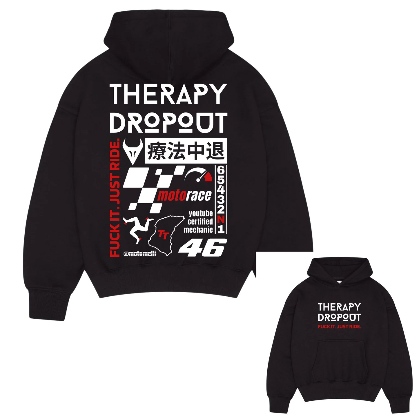 Therapy Dropout Biker Hoodie